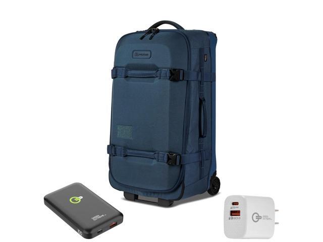 Pelican Aegis Series 28' Wheeled Check-In Roller Hybrid Duffel Bag, Medium, Indigo Blue with Power Bundle, Portable Power Bank, Wall Charger