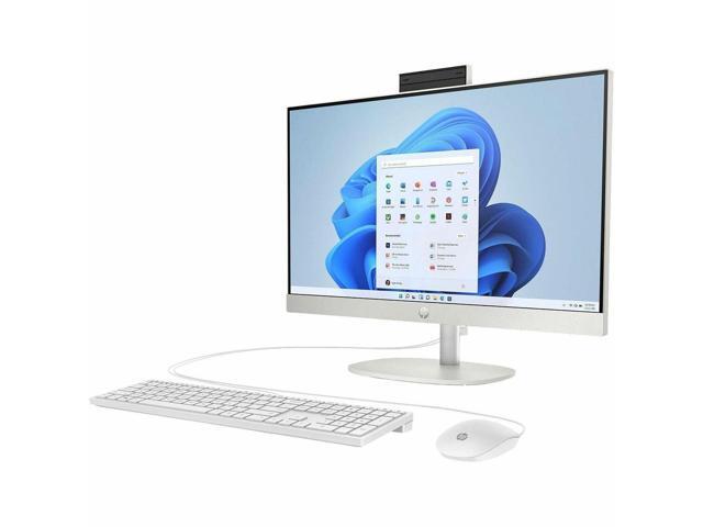 HP 24-cr0210 23.8' Full HD All-in-One Touchscreen Desktop Computer, AMD Athlon Silver 7120U 2.4GHz, 8GB RAM, 256GB SSD, Windows 11 Home, Shell White