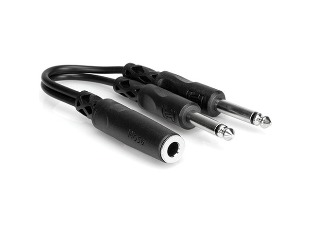 Hosa Technology 6' Mono 1/4' Female to Two Mono 1/4' Male Y-Cable #YPP106