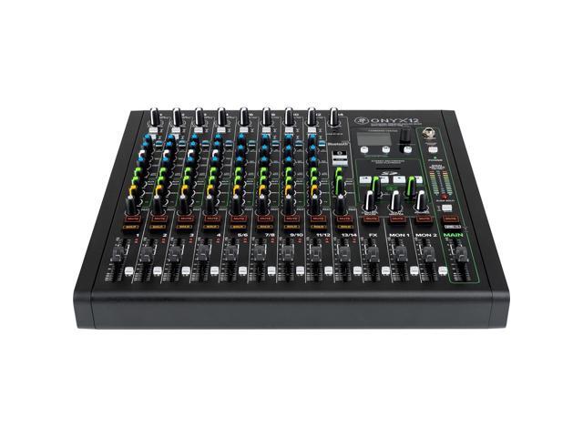 Mackie Onyx 12-Channel Premium Analog Mixer with Multi-Track USB, Bundle with TAPH100 Headphones and 4x 50' XLR Microphone Cable