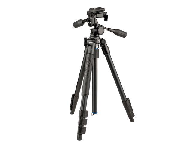 slik pro al-324-3w aluminum tripod kit with sh-747 3-way pan head, black (613-372)