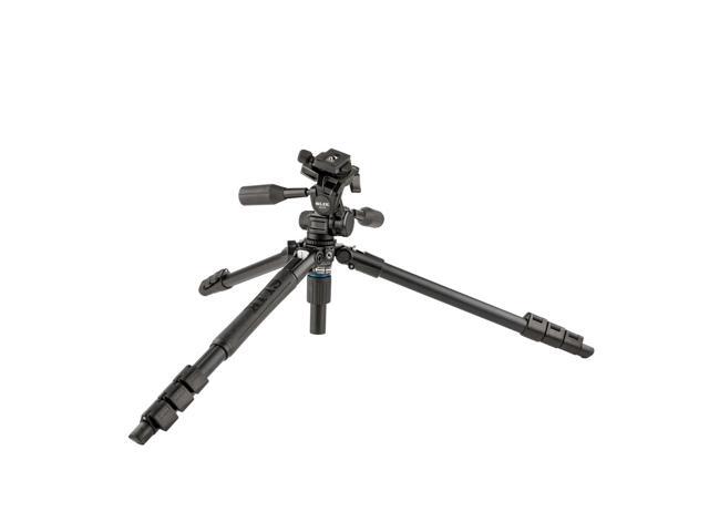 slik pro al-324-3w aluminum tripod kit with sh-747 3-way pan head, black (613-372)