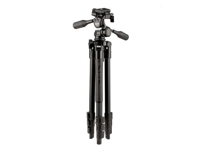 slik pro al-324-3w aluminum tripod kit with sh-747 3-way pan head, black (613-372)