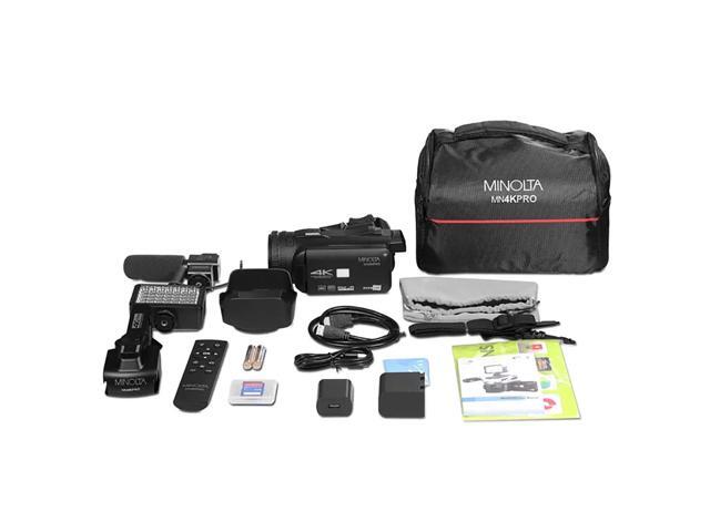 Minolta MN4KPRO 4K60FPS Ultra HD / 64 MP Autofocus Pro Camcorder Kit w/WiFi