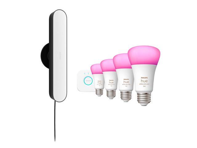 Philips Hue White & Color Ambiance Play Light Bar, Black, 2-Pack, Bundle with Hue A19 Starter Kit