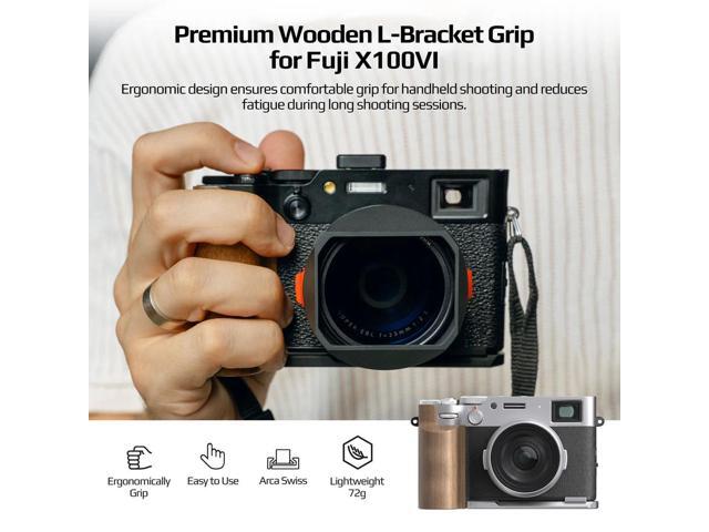 Freewell Wooden L-Bracket Handheld Grip for Fujifilm X100VI Camera, Black