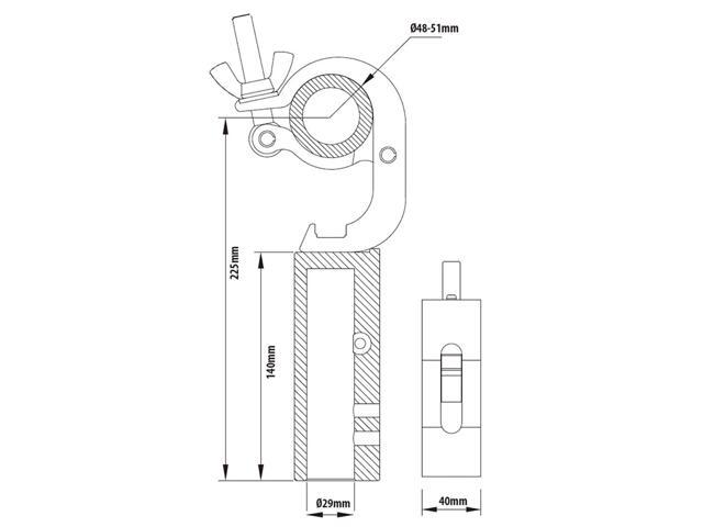 Kupo Handcuff Clamp with 28mm Socket, Silver