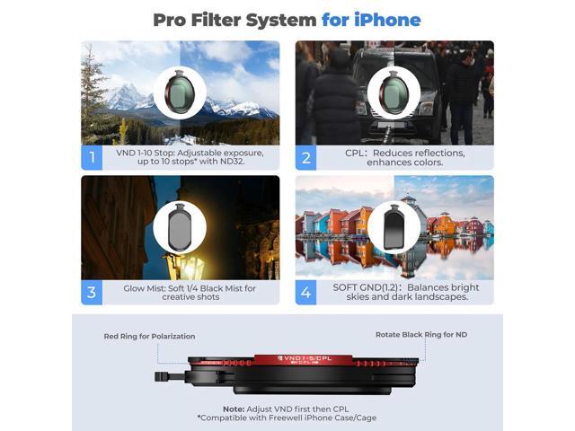Freewell Pro Hybrid Magnetic Filter Kit for iPhone Case and Genius Rig Cage