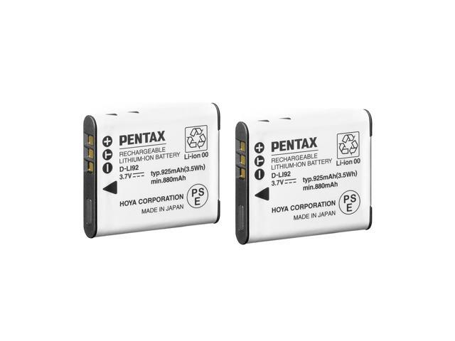 Pentax D-LI92 3.7V 925mAh Rechargeable Lithium-Ion Battery (2pcs)