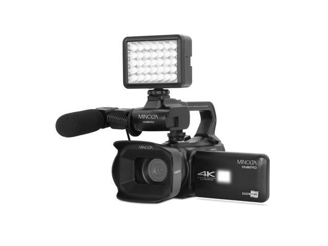 Minolta MN4KPRO 64MP 4K Camcorder Bundle with Tripod and Cleaning Accesories