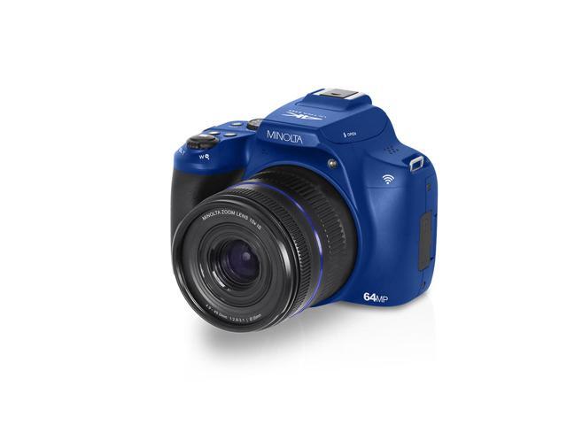 Minolta 64 Mega Pixels Auto Focus Digital Camera with 10x Optical Zoom, 4K Ultra HD Video and Macro Shooting, Blue