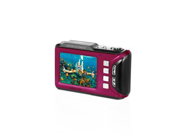 Minolta Minolta MN60WP Waterproof Dual Screen Digital Camera, Magenta