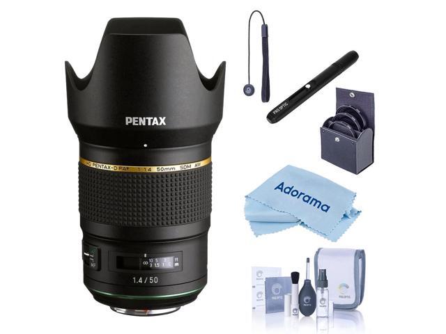 Pentax HD Pentax-D FA 50mm f/1.4 SDM AW Lens, Black, Bundle with 72mm Filter Kit, Cleaning Kit, Cleaning Cloth, Lens Cap Tether, Lens Cleaner