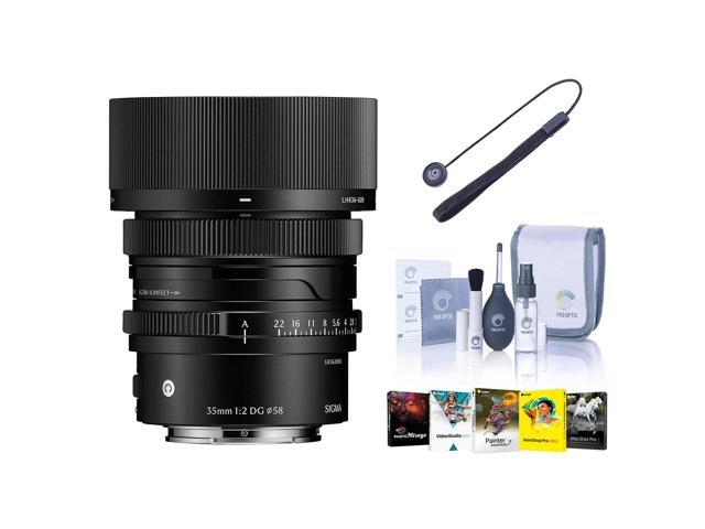 Sigma 35mm f/2 DG Contemporary Lens for Sony E, Black, Bundle w/Included Value