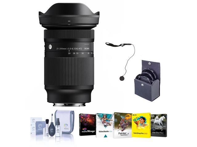 Sigma 20-200mm f/3.5-6.3 DG Contemporary Lens for Sony E, Bundle with 72mm Filter Kit, PC Software Kit, Cap Keeper and Cleaning Kit