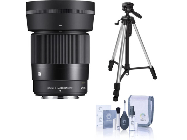 Sigma 30mm f/1.4 DC DN Contemporary Lens for Nikon Z, Tripod Cleaning Kit
