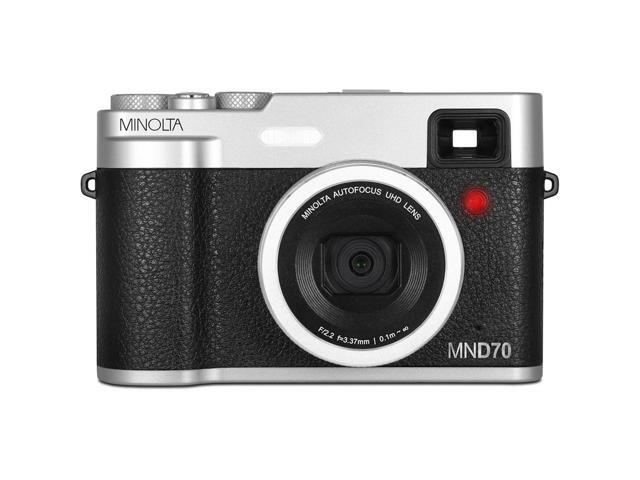 Minolta MINOLTA MND70 Retro 48 MP Autofocus / 5K Ultra HD Dual Lens Camera w/WiFi (Silver/Black)