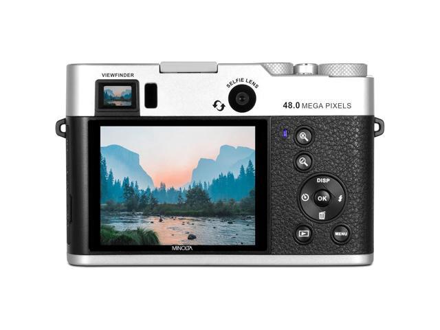 Minolta MINOLTA MND70 Retro 48 MP Autofocus / 5K Ultra HD Dual Lens Camera w/WiFi (Silver/Black)