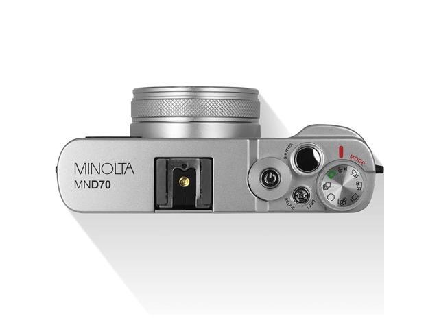 Minolta MINOLTA MND70 Retro 48 MP Autofocus / 5K Ultra HD Dual Lens Camera w/WiFi (Silver/Black)