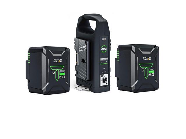 Anton Bauer Titon Micro 150 14.4V 150Wh Gold Mount Li-Ion Battery, 2-Pack with Dual Charger