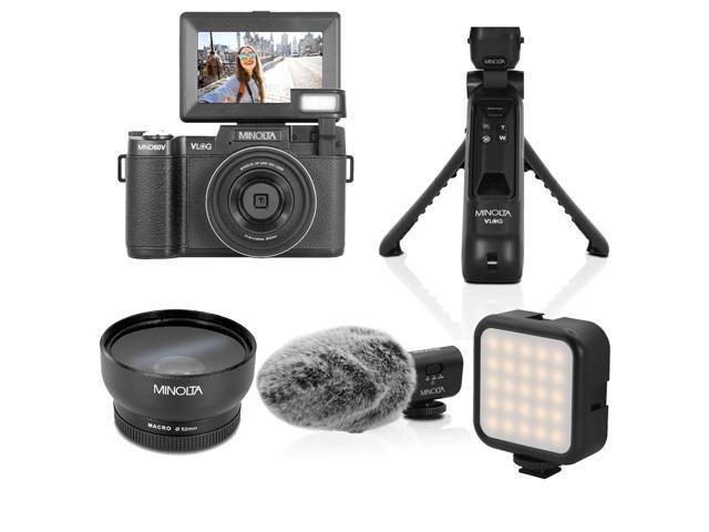 Minolta - VLOG MND60V 64.0 Megapixel 4K Video Digital Camera Kit for Content Creators and Vloggers - Black - image 4