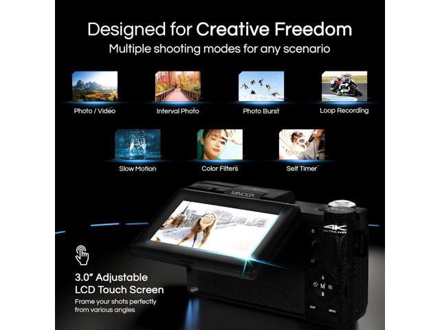 Minolta - VLOG MND60V 64.0 Megapixel 4K Video Digital Camera Kit for Content Creators and Vloggers - Black - image 8