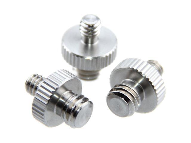 CAMVATE 1/4'-20 Male to 3/8'-16 Double-ended Male Screw Adapter, 3-Pack