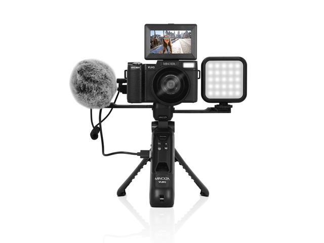 Minolta MND60V 64MP 4K60FPS Ultra HD Auto Focus Vlogging & Content Creator's Camera Kit, Bundle with USB 3.0 Card Reader, Cleaning Kit