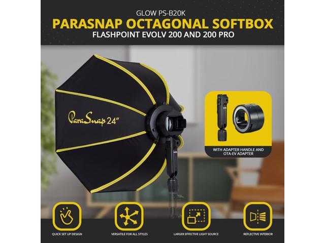 Glow ParaSnap PS-B24K 24' Octagonal Softbox for Flashpoint eVOLV 200 and 200 Pro Light