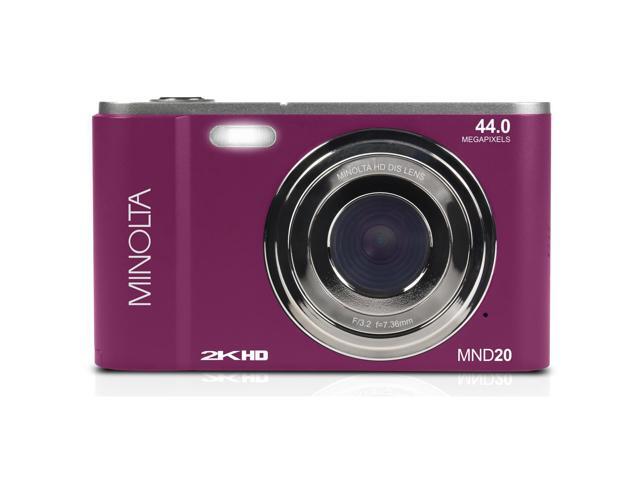 Minolta MND20 44 MP 2.7K Ultra HD Digital Camera (Magenta) with accessory kit