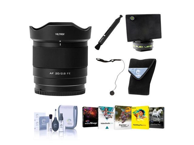 Viltrox AF 20mm f/2.8 Lens for Sony E, Bundle with PC Software Kit, Cleaning Kit, Pen Lens Cleaner, Lens Wrap and Cap Keeper