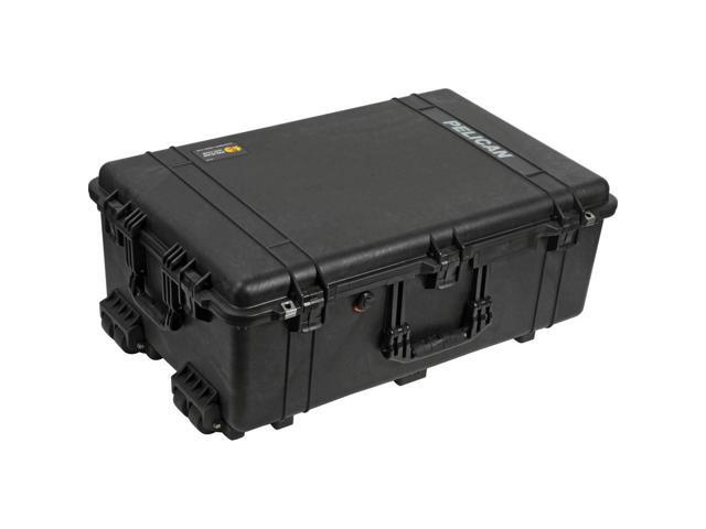 Pelican 1650 Watertight Wheeled Hard Case with Yellow Divider Set, Bundle with Foam Insert, Black