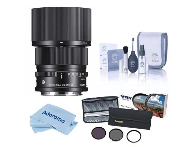 Sigma 90mm f/2.8 DG DN Contemporary Lens for L Mount, Bundle with 55mm Essential Filter Kit, Cleaning Kit and Cleaning Cloth