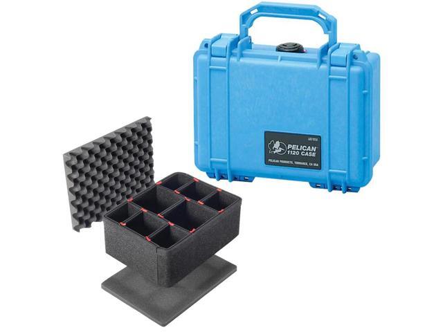 Pelican 1120 Watertight Hard Case with Foam Insert, Blue, Bundle with TrekPak Case Divider Kit