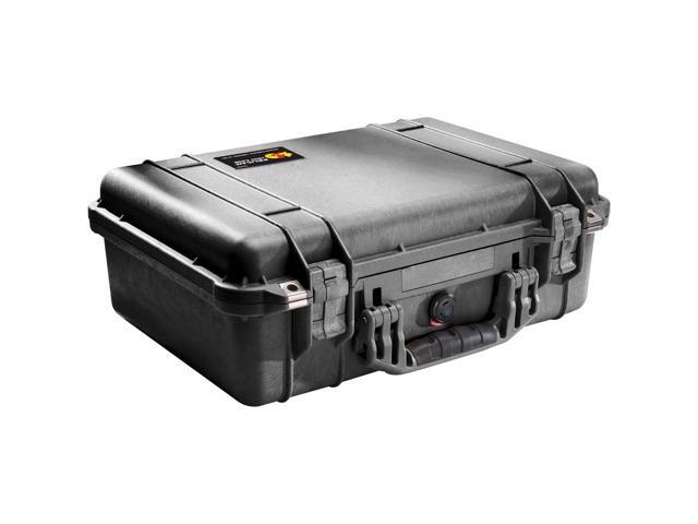 Pelican 1500 Watertight Hard Case with Foam Insert, Bundle with 1500MP EZ Click MOLLE Panel Lid Organizer, Black