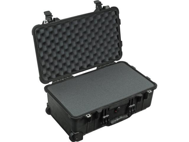 Pelican 1510 Watertight Carry On Hard Case with Foam Insert & Wheels - Charcoal Black with Pelican Attache lid organizer