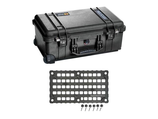 Pelican 1510TP Carry-On Case with TrekPak Divider System, Black with Pelican 1510mp molle panel lid organize