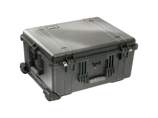 Pelican 1610 Watertight Hard Case with Cubed Foam & Wheels - Black with Pelican 1610mp molle lid organizer