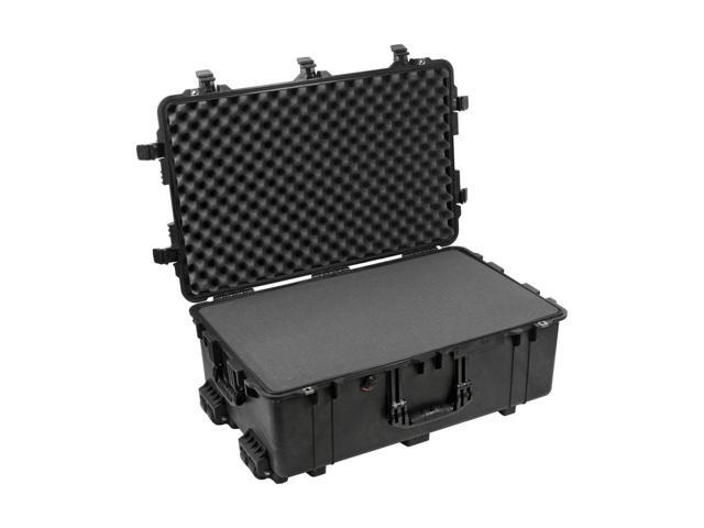 Pelican 1650 Watertight Wheeled Hard Case with Foam Insert - Black with Pelican 1659 lid organizer f/1650-1654