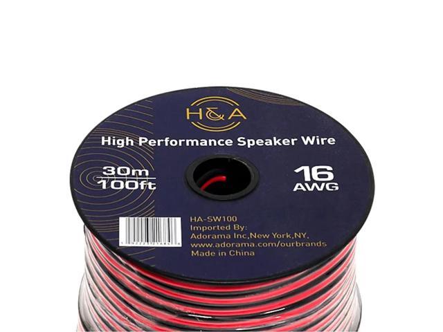 H & A 16 AWG Speaker Wire Cable (100' Spool) #HASW100