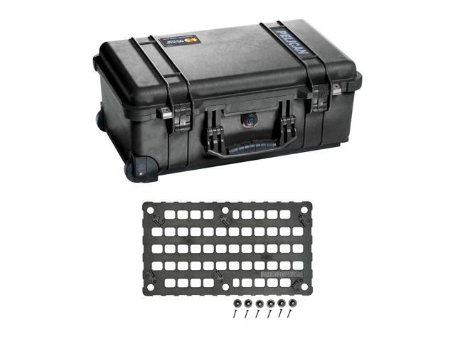 Pelican 1510TP Carry-On Case with TrekPak Divider System, Black with Pelican 1510mp molle panel lid organize
