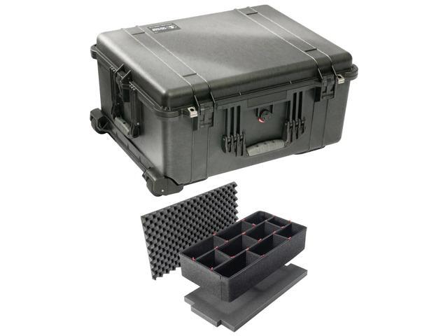 Pelican 1610 Watertight Hard Case with Cubed Foam & Wheels - Black with Trekpak custom insert f/ pelican 1610
