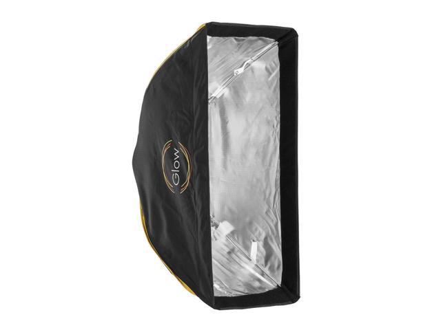 Glow EZ Lock 10x24' Quick Strip Softbox With Bowens Mount Bundle with Flashpoint Pro Heavy-Duty Air-Cushioned Light Stand (Yellow, 9.5')