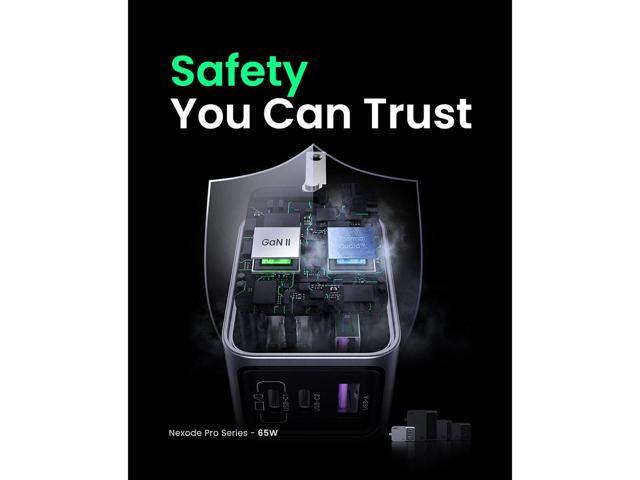 UGREEN - Nexoede Pro 65W USB-C Charger Set, PPS 3-Port Compact Foldable GaN Charger for MacBook Pro/Air, iPad, iPhone Series - Space Gray - image 7