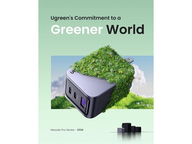 UGREEN - Nexoede Pro 65W USB-C Charger Set, PPS 3-Port Compact Foldable GaN Charger for MacBook Pro/Air, iPad, iPhone Series - Space Gray - image 8