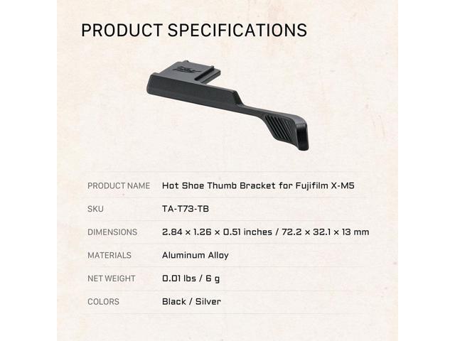 Tilta L-Bracket Mounting Baseplate with Wooden Grip for Fujifilm X-M5 Camera, Silver