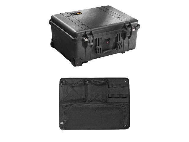 Pelican 11560SC Protector Studio Case w/Dividers, w/PC1569 Lid Organizer, Black
