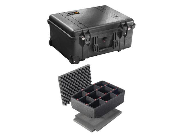 Pelican 1560SC Protector Studio Case with Yellow Dividers, w/Divider Kit, Black