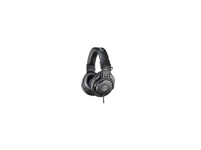 Audio-Technica ATH-M30x Closed-Back Over-Ear Professional Monitor Headphones, Black, Bundle with Desktop Stand