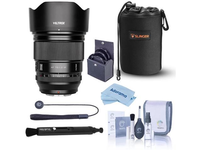 Viltrox Pro AF 75mm f/1.2 XF Lens for Fujifilm X, Bundle with 77mm Filter Kit, Lens Pouch, Pen Lens Cleaner, Lens Cap Tether